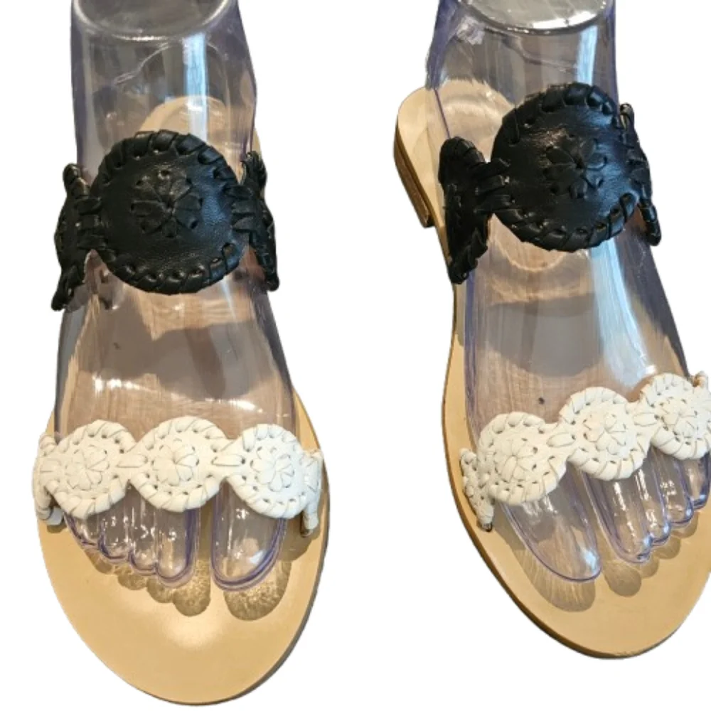 Jack Rogers Black And White Lauren Sandal - Picture 3 of 12